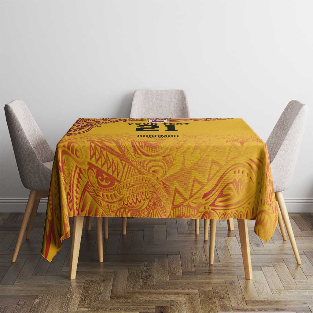 Queensland Papua New Guinea Custom Tablecloth All Gold Pacific PNG Tribal Style LT9 - Polynesian Pride