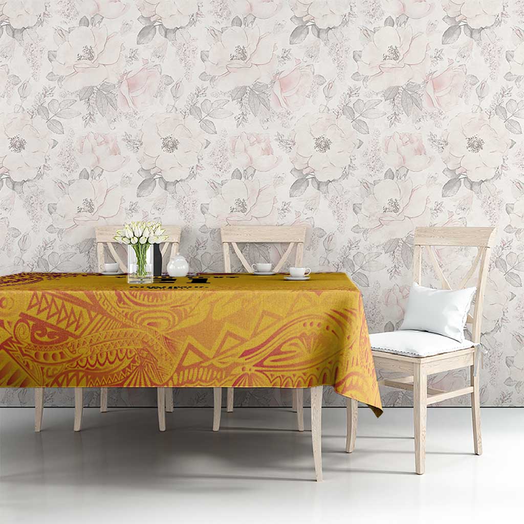 Queensland Papua New Guinea Custom Tablecloth All Gold Pacific PNG Tribal Style LT9 - Polynesian Pride
