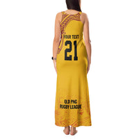 Queensland Papua New Guinea Custom Tank Maxi Dress All Gold Pacific PNG Tribal Style