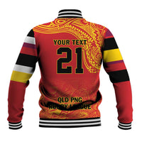 Queensland Papua New Guinea Custom Baseball Jacket All Red Pacific PNG Tribal Style LT9 - Polynesian Pride