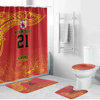 Queensland Papua New Guinea Custom Bathroom Set All Red Pacific PNG Tribal Style - Polynesian Pride