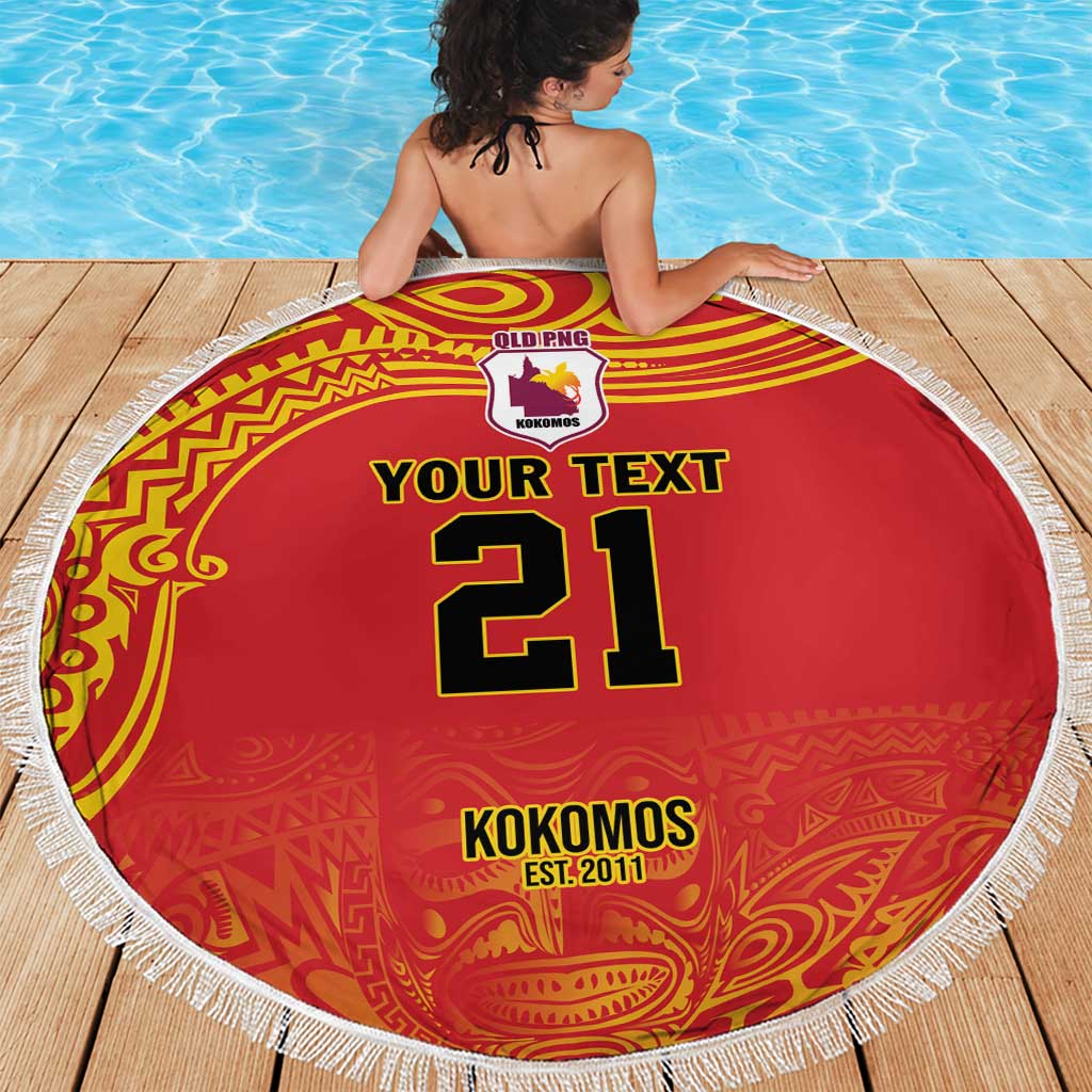 Queensland Papua New Guinea Custom Beach Blanket All Red Pacific PNG Tribal Style