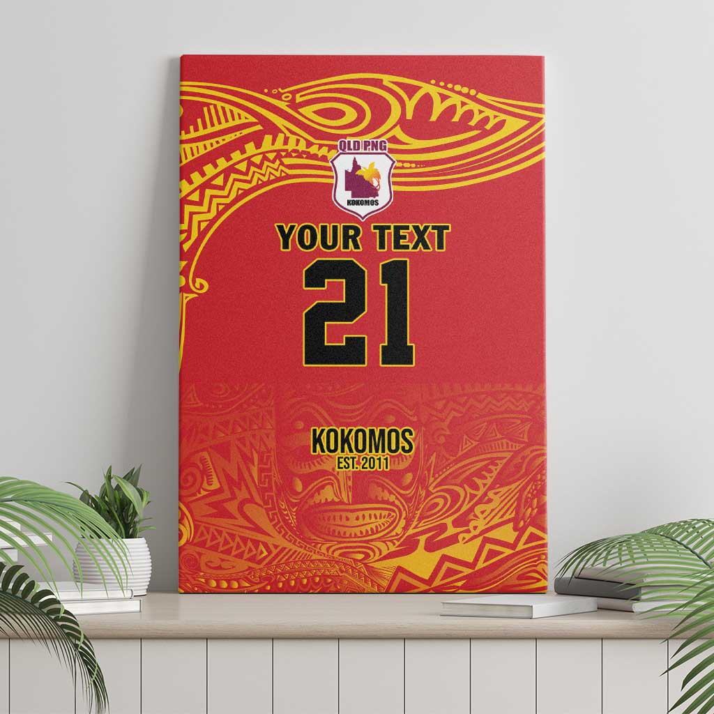 Queensland Papua New Guinea Custom Canvas Wall Art All Red Pacific PNG Tribal Style LT9 - Polynesian Pride