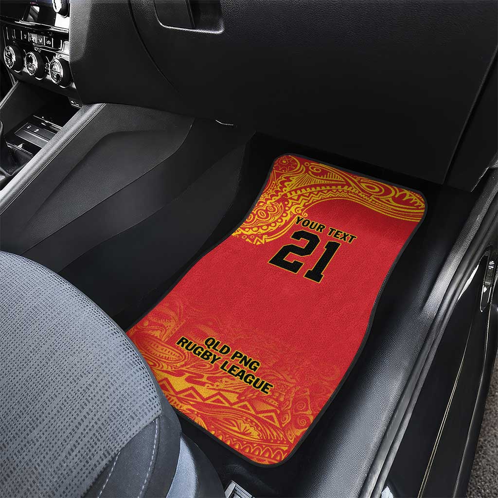 Queensland Papua New Guinea Custom Car Mats All Red Pacific PNG Tribal Style LT9 - Polynesian Pride