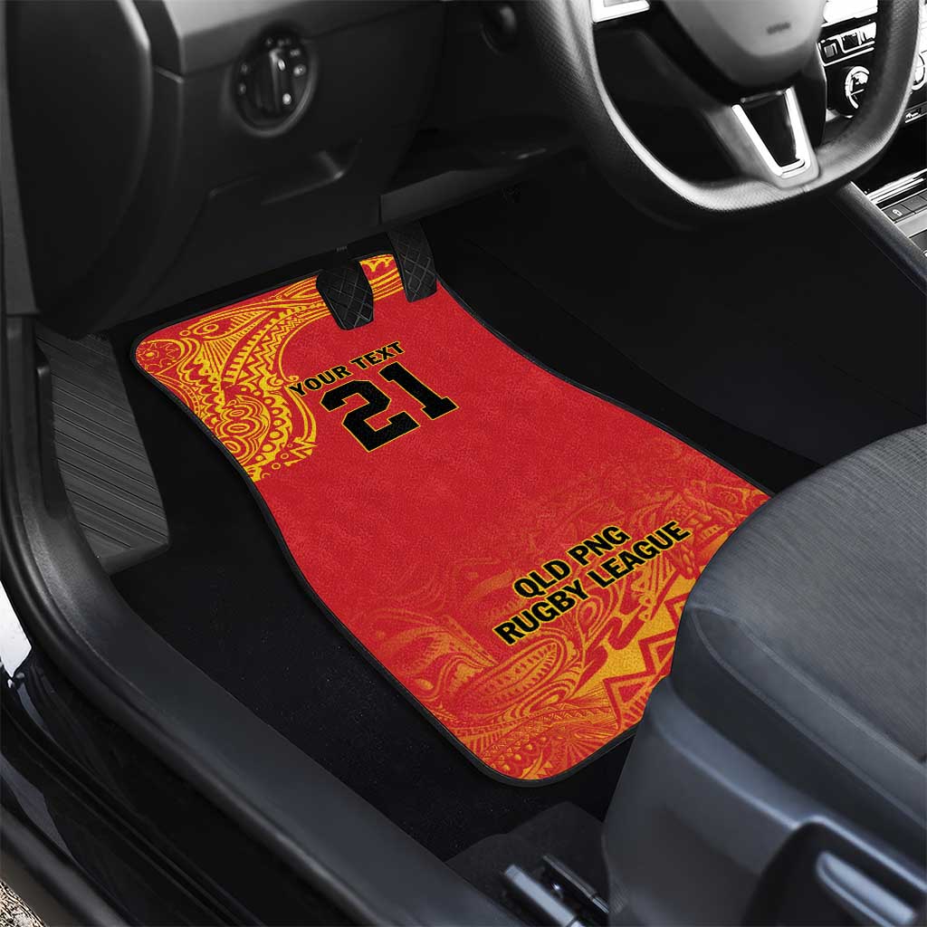 Queensland Papua New Guinea Custom Car Mats All Red Pacific PNG Tribal Style LT9 - Polynesian Pride