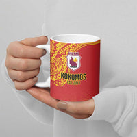 Queensland Papua New Guinea Custom Ceramic Mug All Red Pacific PNG Tribal Style - Polynesian Pride