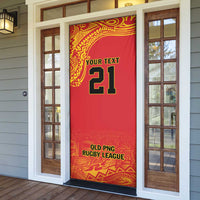 Queensland Papua New Guinea Custom Door Cover All Red Pacific PNG Tribal Style - Polynesian Pride