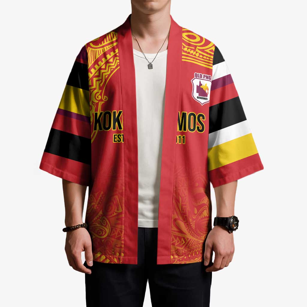 Queensland Papua New Guinea Custom Kimono All Red Pacific PNG Tribal Style - Polynesian Pride