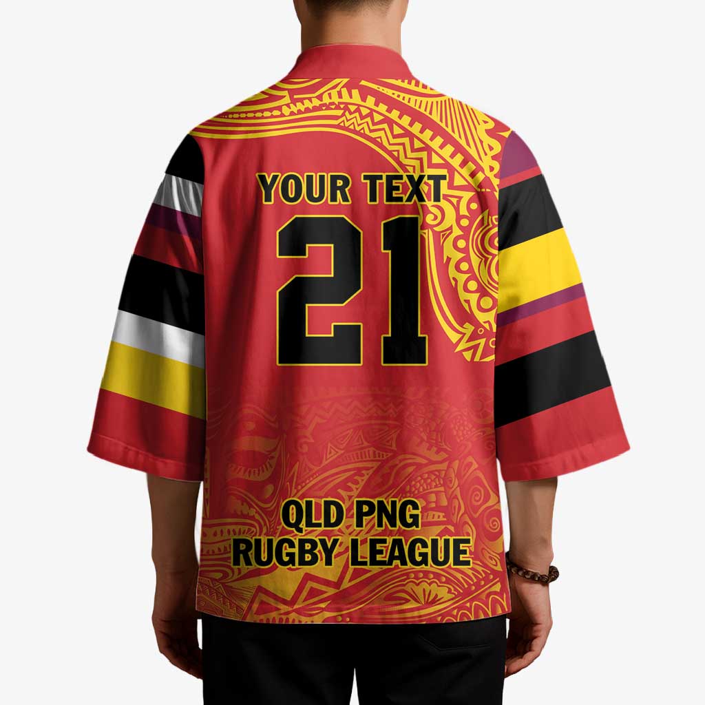 Queensland Papua New Guinea Custom Kimono All Red Pacific PNG Tribal Style - Polynesian Pride