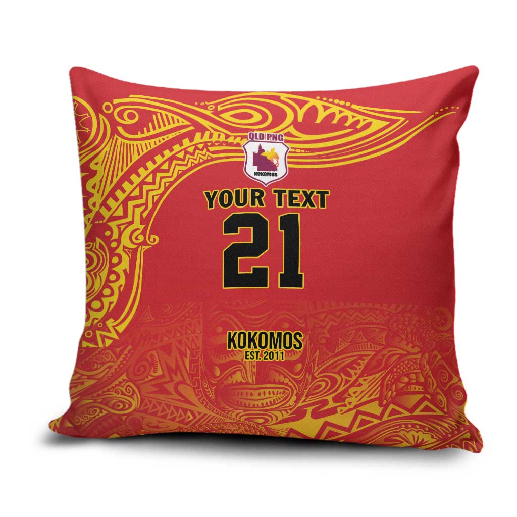 Queensland Papua New Guinea Custom Pillow Cover All Red Pacific PNG Tribal Style - Polynesian Pride