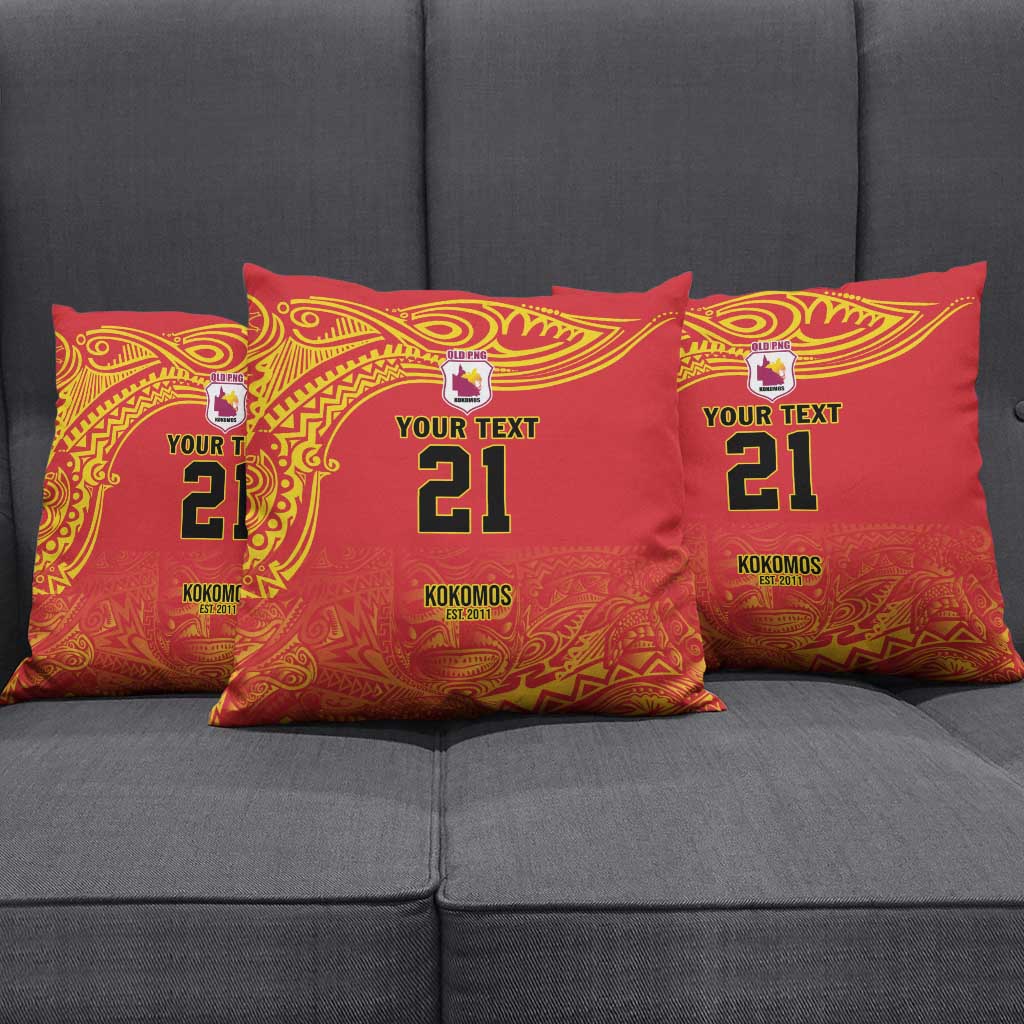 Queensland Papua New Guinea Custom Pillow Cover All Red Pacific PNG Tribal Style - Polynesian Pride