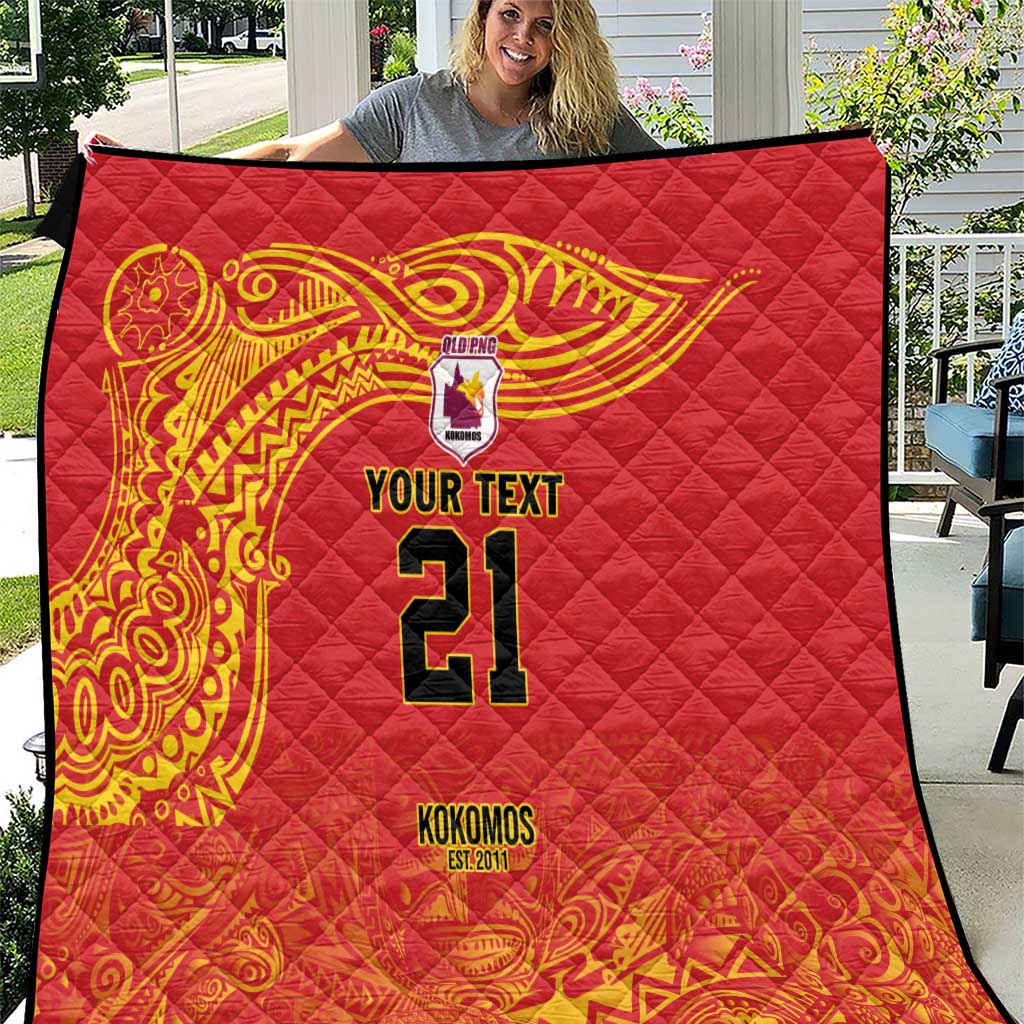 Queensland Papua New Guinea Custom Quilt All Red Pacific PNG Tribal Style