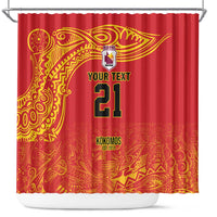 Queensland Papua New Guinea Custom Shower Curtain All Red Pacific PNG Tribal Style