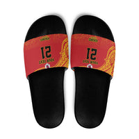 Queensland Papua New Guinea Custom Slide Sandals All Red Pacific PNG Tribal Style - Polynesian Pride