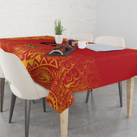 Queensland Papua New Guinea Custom Tablecloth All Red Pacific PNG Tribal Style