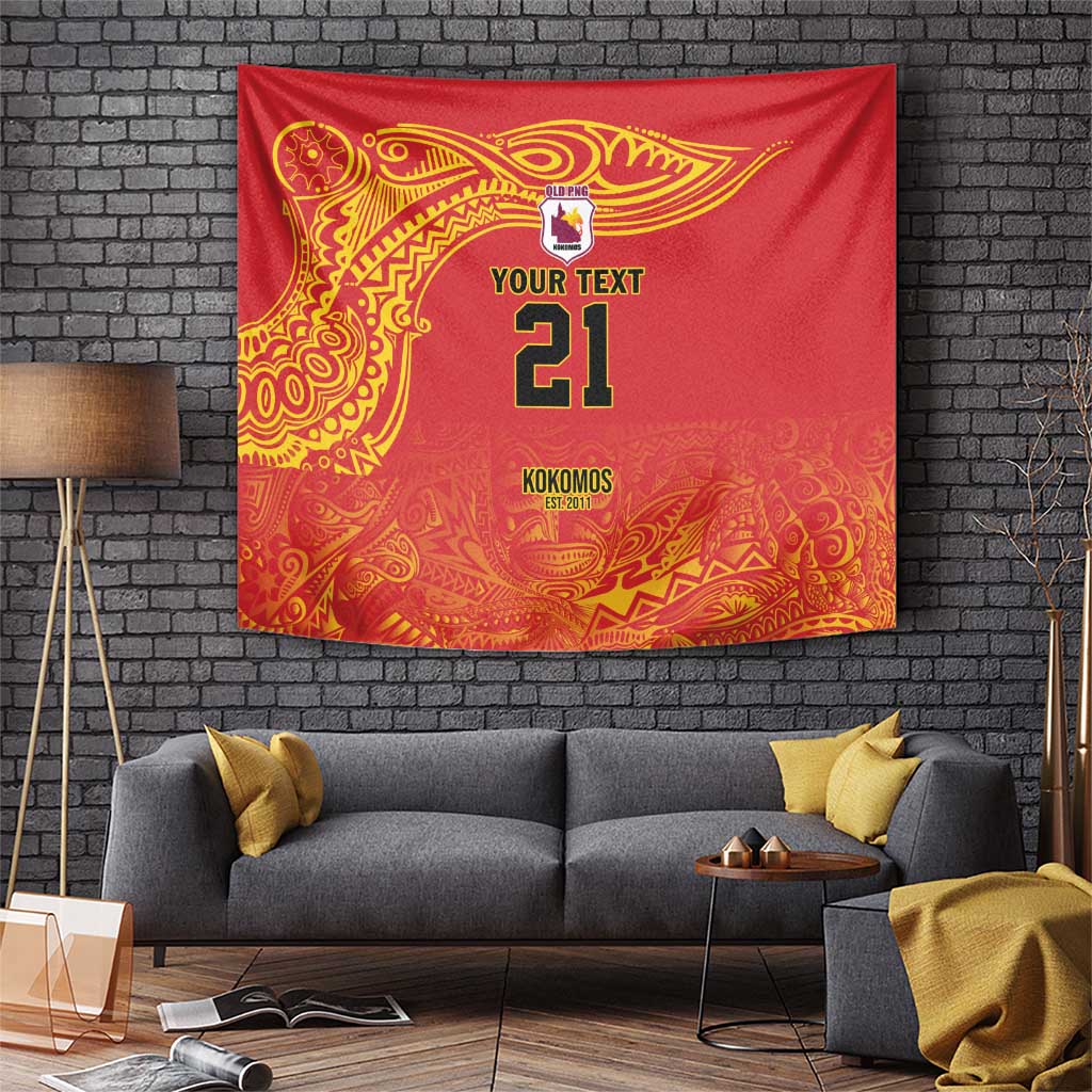 Queensland Papua New Guinea Custom Tapestry All Red Pacific PNG Tribal Style