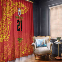 Queensland Papua New Guinea Custom Window Curtain All Red Pacific PNG Tribal Style