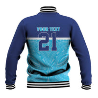 Queensland Samoa Custom Baseball Jacket Blue Pacific Polynesian Tribal Pattern LT9 - Polynesian Pride