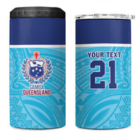 Queensland Samoa Custom 4 in 1 Can Cooler Tumbler Blue Pacific Polynesian Tribal Pattern LT9 One Size: 16 oz Blue - Polynesian Pride