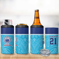Queensland Samoa Custom 4 in 1 Can Cooler Tumbler Blue Pacific Polynesian Tribal Pattern LT9 - Polynesian Pride
