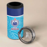 Queensland Samoa Custom 4 in 1 Can Cooler Tumbler Blue Pacific Polynesian Tribal Pattern LT9 - Polynesian Pride
