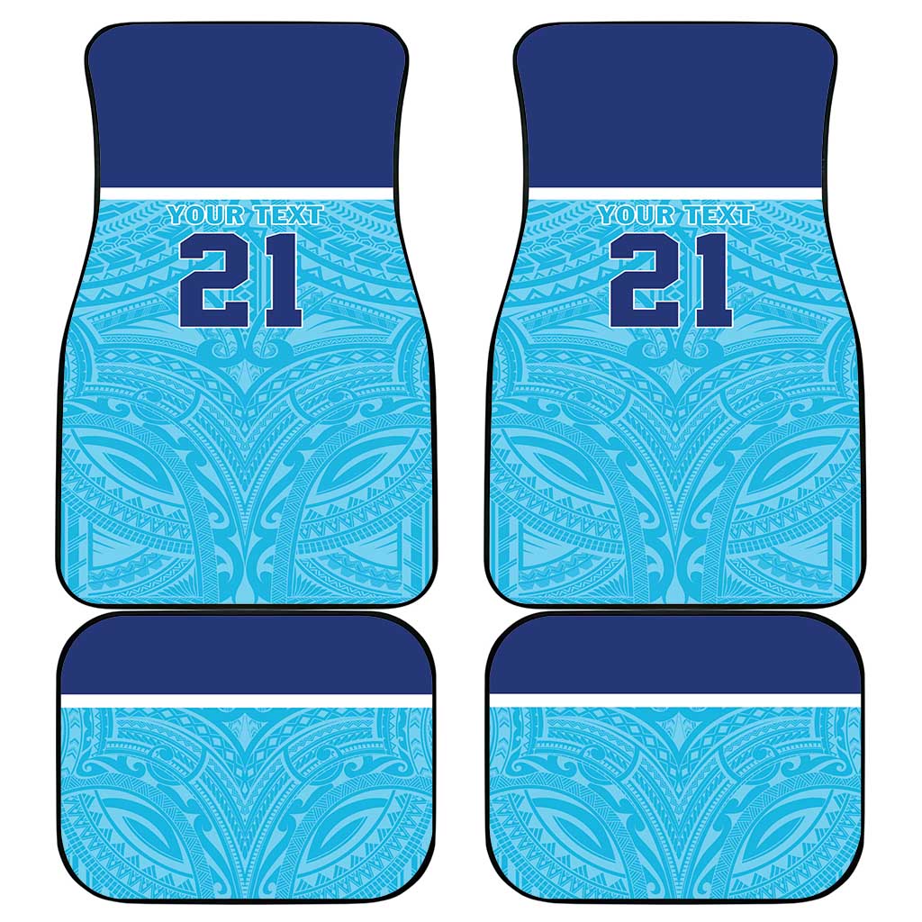 Queensland Samoa Custom Car Mats Blue Pacific Polynesian Tribal Pattern LT9 - Polynesian Pride