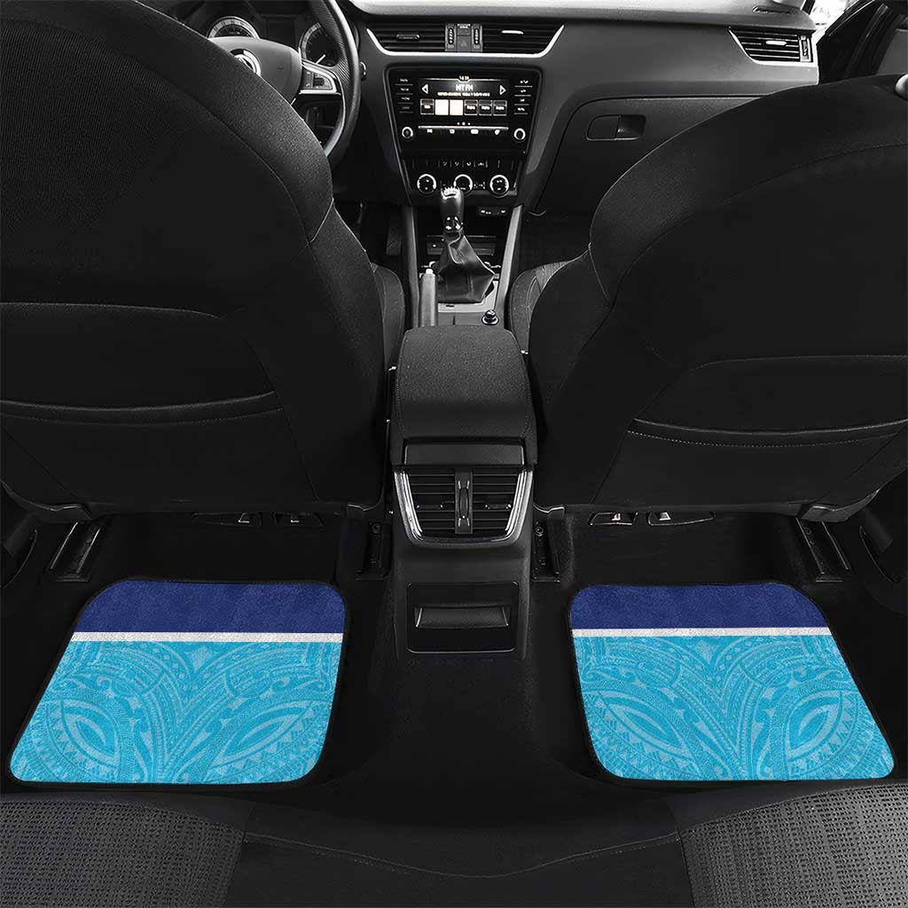 Queensland Samoa Custom Car Mats Blue Pacific Polynesian Tribal Pattern LT9 Set 2pcs - Back Blue - Polynesian Pride