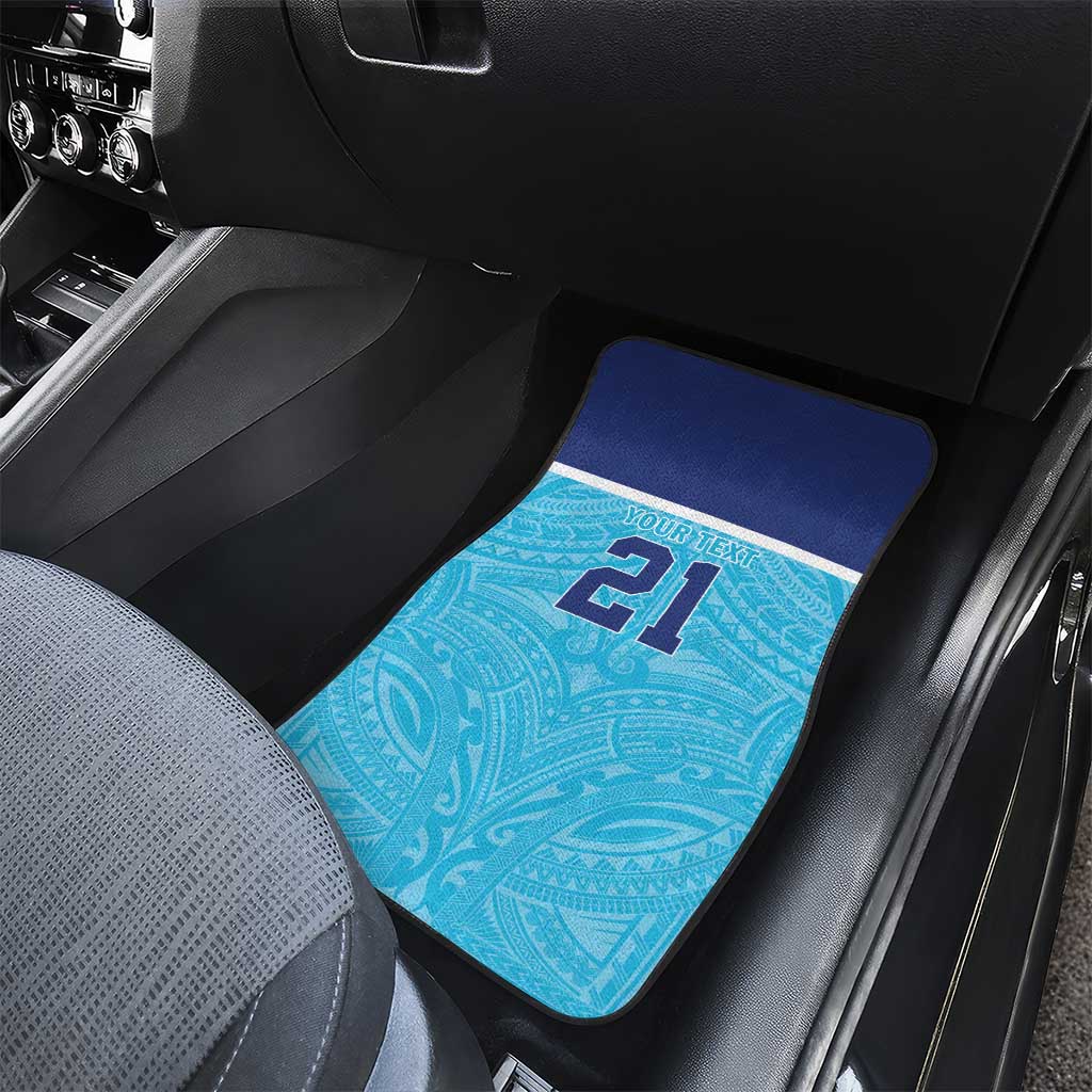 Queensland Samoa Custom Car Mats Blue Pacific Polynesian Tribal Pattern LT9 - Polynesian Pride