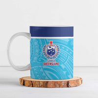 Queensland Samoa Custom Ceramic Mug Blue Pacific Polynesian Tribal Pattern LT9 Blue - Polynesian Pride