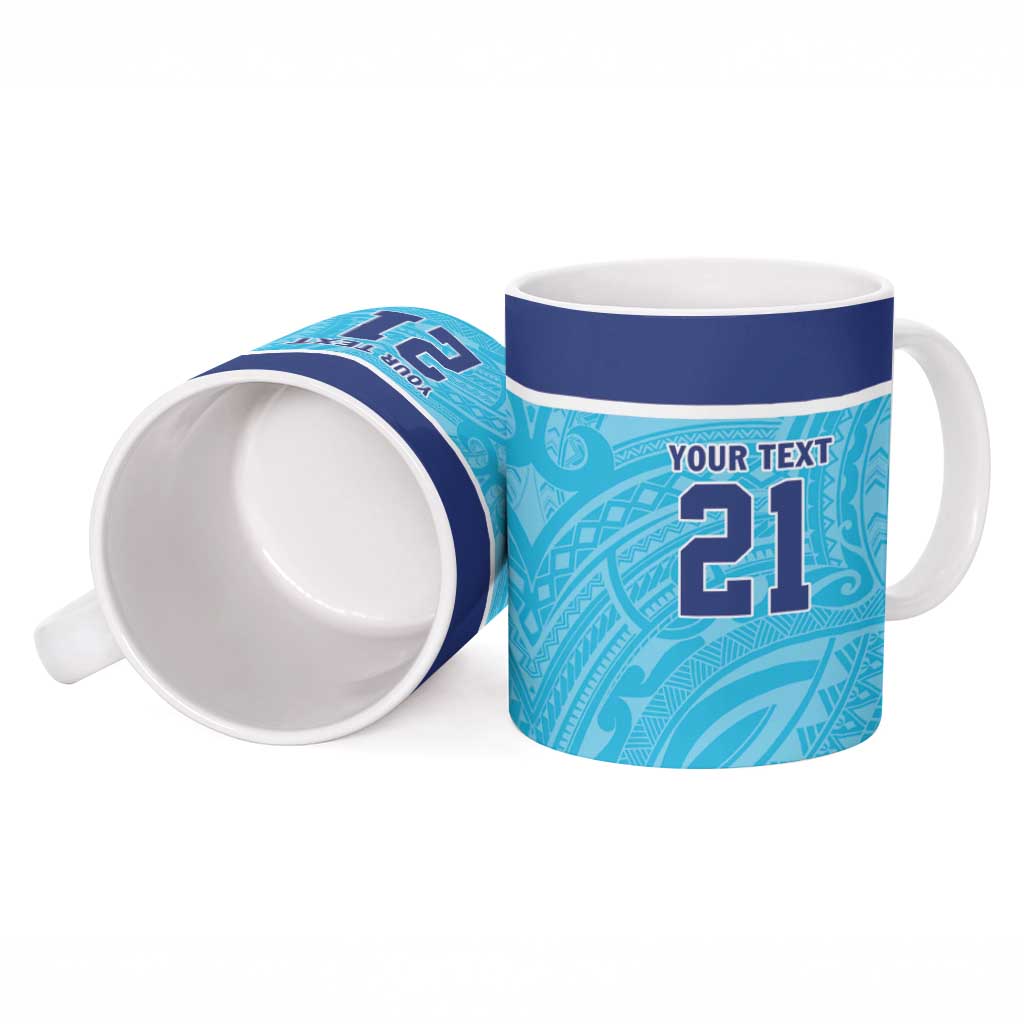 Queensland Samoa Custom Ceramic Mug Blue Pacific Polynesian Tribal Pattern LT9 - Polynesian Pride