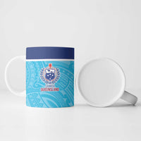 Queensland Samoa Custom Ceramic Mug Blue Pacific Polynesian Tribal Pattern LT9 - Polynesian Pride