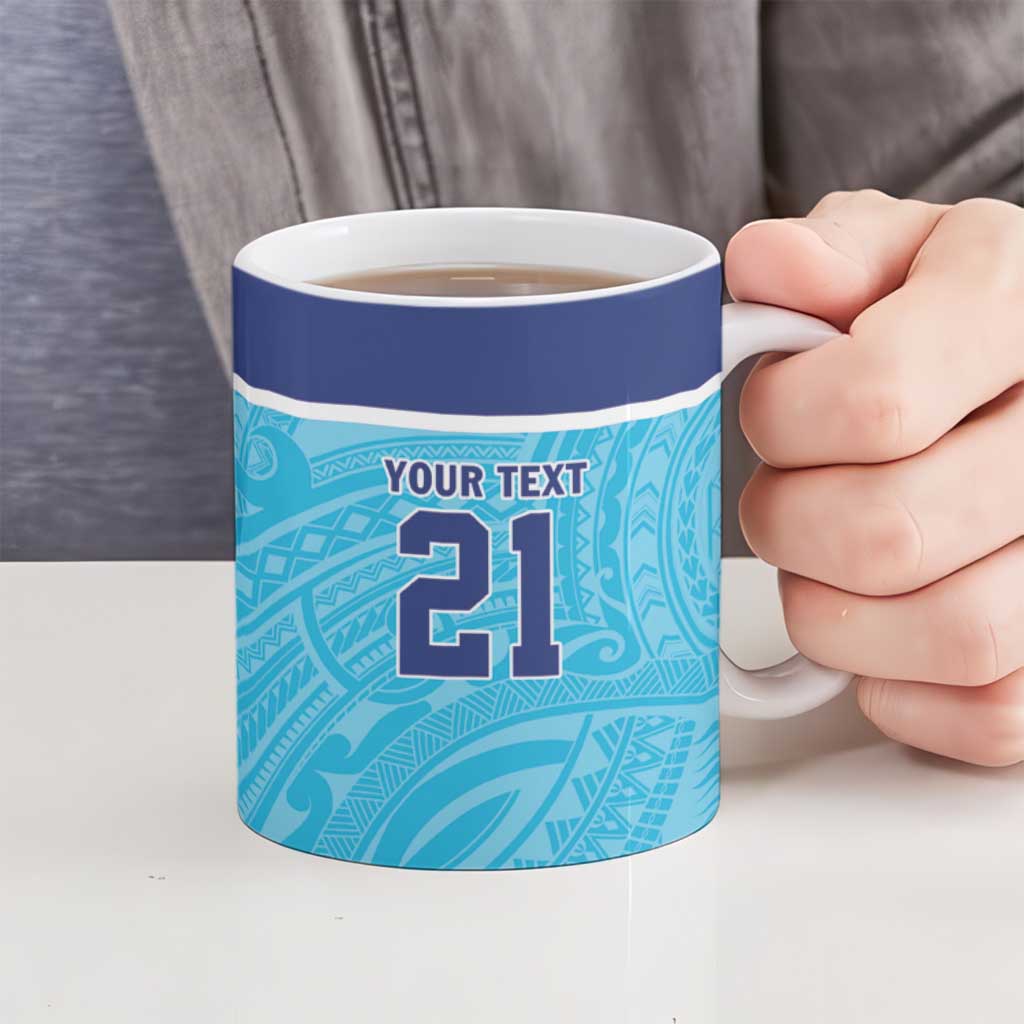 Queensland Samoa Custom Ceramic Mug Blue Pacific Polynesian Tribal Pattern LT9 - Polynesian Pride