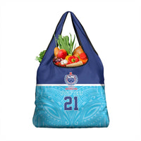 Queensland Samoa Custom Grocery Bag Blue Pacific Polynesian Tribal Pattern LT9 1-pack One Size Blue - Polynesian Pride