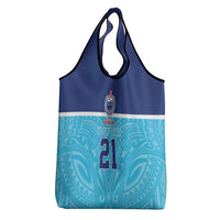 Queensland Samoa Custom Grocery Bag Blue Pacific Polynesian Tribal Pattern LT9 - Polynesian Pride