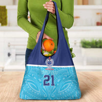 Queensland Samoa Custom Grocery Bag Blue Pacific Polynesian Tribal Pattern LT9 - Polynesian Pride