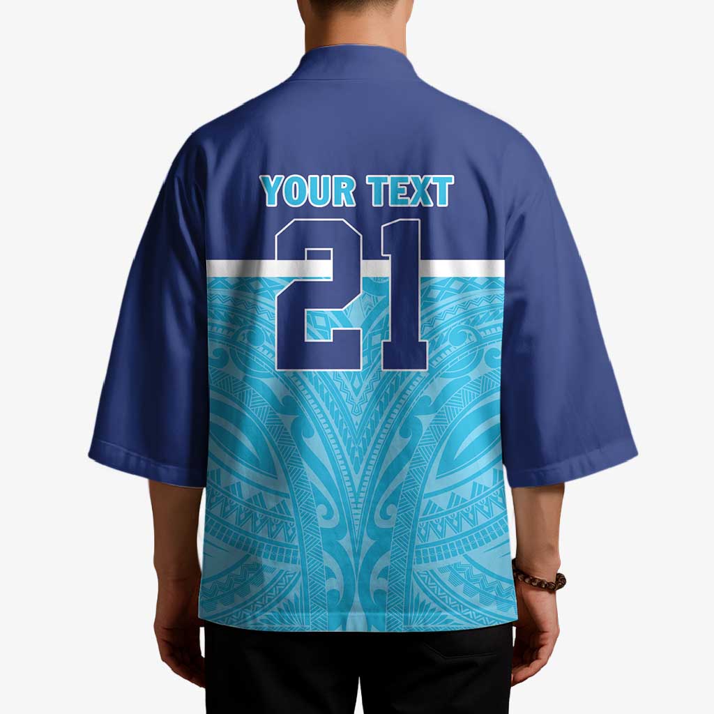 Queensland Samoa Custom Kimono Blue Pacific Polynesian Tribal Pattern LT9 - Polynesian Pride