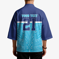 Queensland Samoa Custom Kimono Blue Pacific Polynesian Tribal Pattern LT9 - Polynesian Pride