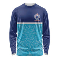 Queensland Samoa Custom Long Sleeve Shirt Blue Pacific Polynesian Tribal Pattern LT9 Unisex Blue - Polynesian Pride