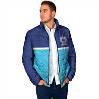 Queensland Samoa Custom Padded Jacket Blue Pacific Polynesian Tribal Pattern LT9 - Polynesian Pride