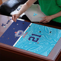 Queensland Samoa Custom Puzzle Blue Pacific Polynesian Tribal Pattern LT9 - Polynesian Pride