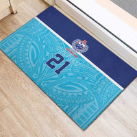 Queensland Samoa Custom Rubber Doormat Blue Pacific Polynesian Tribal Pattern LT9 - Polynesian Pride