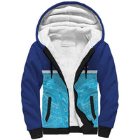 Queensland Samoa Custom Sherpa Hoodie Blue Pacific Polynesian Tribal Pattern LT9 Unisex Blue - Polynesian Pride