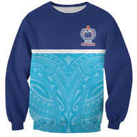 Queensland Samoa Custom Sweatshirt Blue Pacific Polynesian Tribal Pattern LT9 Unisex Blue - Polynesian Pride