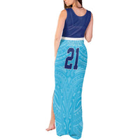 Queensland Samoa Custom Tank Maxi Dress Blue Pacific Polynesian Tribal Pattern LT9 - Polynesian Pride