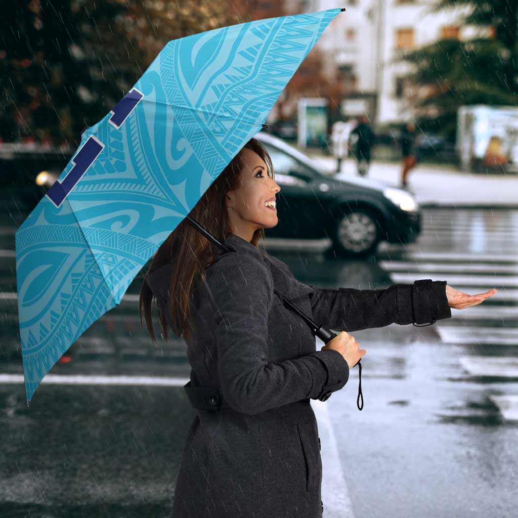 Queensland Samoa Custom Umbrella Blue Pacific Polynesian Tribal Pattern LT9 - Polynesian Pride
