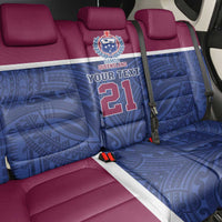 Queensland Samoa Custom Back Car Seat Cover Maroon-Blue Pacific Polynesian Tribal Pattern