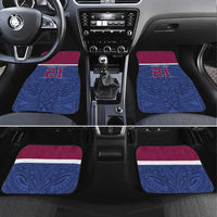 Queensland Samoa Custom Car Mats Maroon-Blue Pacific Polynesian Tribal Pattern LT9 Set 4pcs Dark Blue - Polynesian Pride