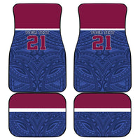 Queensland Samoa Custom Car Mats Maroon-Blue Pacific Polynesian Tribal Pattern LT9 - Polynesian Pride