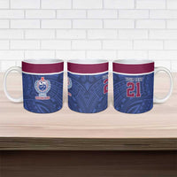Queensland Samoa Custom Ceramic Mug Maroon-Blue Pacific Polynesian Tribal Pattern LT9 - Polynesian Pride
