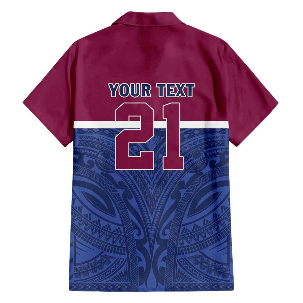 Queensland Samoa Custom Hawaiian Shirt Maroon-Blue Pacific Polynesian Tribal Pattern LT9 - Polynesian Pride